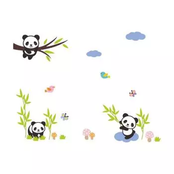 DIY 3D милая панда бамбуковое окно детский сад наклейка декор съемный