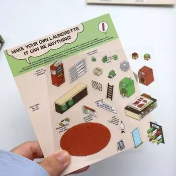 DIY 3D Наклейки для дома Дети Взрослые Наклейки для мультяшных сцен Продуктовый супермаркет