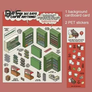 DIY 3D наклейки для дома для детей и взрослых, наклейки с изображением мультфильмов, еда, супермаркет, выпечка, семейные сцены, наклейки для снятия стресса B