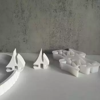 DIY 4 парусника вставной подсвечник украшение силиконовая форма лодка ручной работы гипсовая капля клей форма для украшения домашнего стола подарок