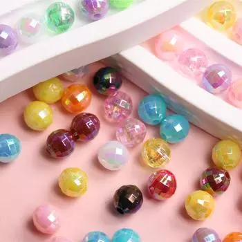 DIY 500 шт. креативные DIY ювелирные аксессуары AB яркие цветные акриловые 6 мм многогранные шариковые бусины 500Pcs разноцветный