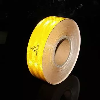 DIY 5CM*5M Yellow Diamond Grade Reflective Car Stickers ECE 104R Waterproof Strong Self-Adhesive Tape Reflectors Film For Trucks жёлтый