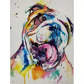 Diy 5d Алмазная картина Алмазная вышивка Животное Симпатичная собака Вышивка крестиком Мозаичные узоры 20X30CM