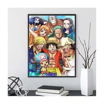 DIY 5D Алмазная картина Анимация Цифровой комплект Полный бриллиант для взрослых, Мозаика Кристалл Горный хрусталь Вышивка Картина Искусство Ремесло Украшение стены дома Подарок 40-50cm оранжевый