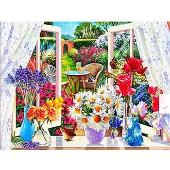 DIY 5D Алмазная картина ЦВЕТОК Полный круглый Алмазная вышивка Вышивка Алмазное украшение дома 20*30 cm