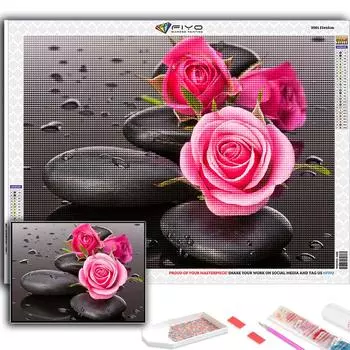 DIY 5D Алмазная картина Цветок Горшечное растение Набор для вышивки крестом Полная вышивка Мозаика Искусство Картина Стразы Подарок Full Round 20X30CM