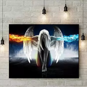 DIY 5D алмазная картина ледяной огонь ангел вышивка крестом наборы алмазная мозаика искусство ручной работы подарок домашний декор безрамный 11.8*15.7 дюймов 30*40cm/11.8*15.7in