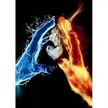 DIY 5D Алмазная картина Ледяной огонь Ручная вышивка крестом Алмазная вышивка Узоры Домашний декор 20X30CM