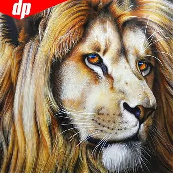 Diy 5d Алмазная картина Лев Алмазная мозаика Животное Полный квадрат Алмазная вышивка Картина 30x30