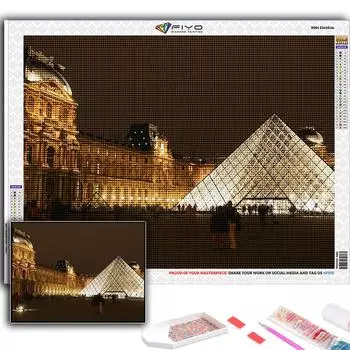 DIY 5D алмазная картина Лувр музей вышивка крестом набор полная дрель вышивка мозаичное искусство картина из стразов подарок Full Round 20X30CM