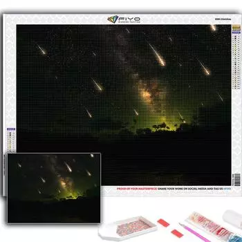 DIY 5D Алмазная картина Метеоритный дождь Набор для вышивки крестом Полная вышивка Мозаика Искусство Картина со стразами Подарок Full Round 20X30CM