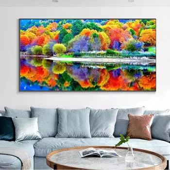 Diy 5D Алмазная картина Пейзаж Цветы Вышивка Мозаика Полный Круглый Квадратный Алмазный Крест Вышивка Украшение Дома Подарок Full Round 20x40CM