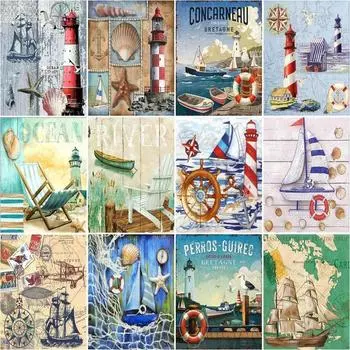 Diy 5d Алмазная картина Пейзаж Картина Вышивка Ремесло Пейзаж Алмазная вышивка Распродажа Ручная работа Новогодний подарок Full Round 20x25CM