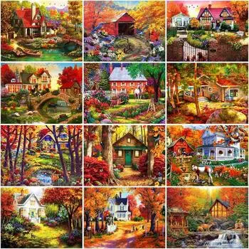 Diy 5d Алмазная картина Пейзаж Мозаика Вышивка крестом Пейзаж Алмазная вышивка Украшение дома Настенная паста Full Round 20x25CM