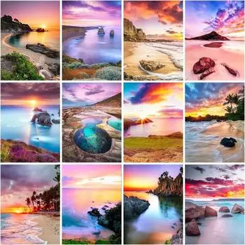 Diy 5d Алмазная картина Пейзаж Новое поступление Пейзаж Алмазная вышивка Домашний декор Ремесленный комплект Full Round 20x25CM