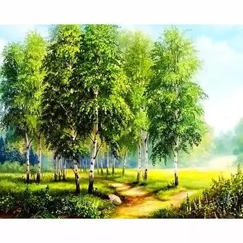Diy 5d Алмазная картина Пейзаж Стразы Алмазная вышивка Весенние деревья Вышивка крестом Мозаика Узор 20X30CM