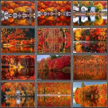 Diy 5d Алмазная картина Пейзаж Стразы Фотографии Пейзаж Алмазная мозаика Распродажа Домашний декор Ремесленный комплект Full Round 20x25CM