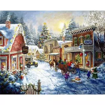 DIY 5D Алмазная картина Пейзажи Фотографии Вышивка крестом Алмазная вышивка Зимний пейзаж Ручное хобби 20X30CM