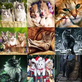 DIY 5D Алмазная картина Принцесса Кот Сова Мультфильм Вышивка крестом Мозаика Украшение дома Подарок Full Round 20x20CM