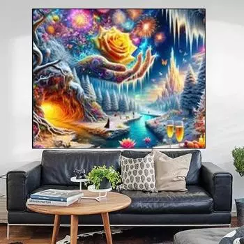 DIY 5D Алмазная Картина Ручной Цветок Мечта Пейзаж Новый Продукт 2024 Полностью Инкрустированная Алмазная Вышивка Специальная Распродажа Украшения Full Round 20x30CM