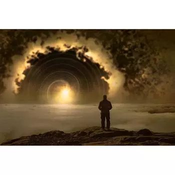 Diy 5d Алмазная картина Солнце Пейзаж Цветок Круглая Алмазная Мозаика Украшение Дома Вышивка 20X30CM