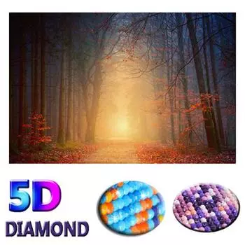 DIY 5D Алмазная картина Солнечный пейзаж Попугаи Смола Дрель Вышивка Крестом 20X30CM