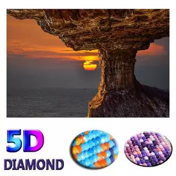 DIY 5D Алмазная картина Солнечный свет Пейзаж Вышивка крестиком Алмазная вышивка 20X30CM