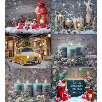 Diy 5D Алмазная картина «Свеча Рождественский автомобиль» Полная алмазная вышивка Распродажа Картина стразами для праздничных подарков Full Round 20x30CM