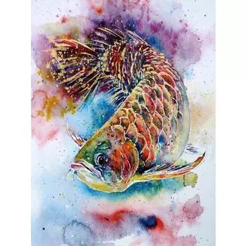 DIY 5D Алмазная картина Вышивка крестиком красивая рыба Алмазная вышивка Рукоделие Узоры 20X30CM