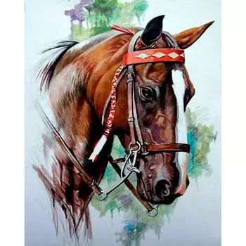 DIY 5D Алмазная картина Вышивка крестом Голова лошади Мозаика Алмазная вышивка Рукоделие 20X30CM