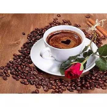 DIY 5D Алмазная картина Вышивка крестом Кофейный напиток Кофейное зерно Мозаика Алмазная вышивка 20X30CM