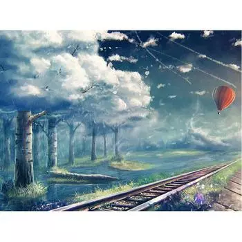 DIY 5D Алмазная картина Вышивка крестом Круглая Алмазная вышивка Стразы Алмазная мозаика 20X30CM