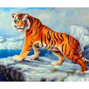 DIY 5D Алмазная картина Вышивка крестом Свирепый тигр Мозаика Алмазная вышивка Рукоделие 20X30CM