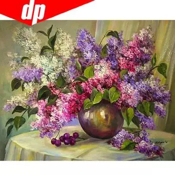 DIY 5D Алмазная мозаика Цветы в бутылке 5D Полный алмазный рисунок Наборы для вышивки крестом Круглый бриллиант 20X30