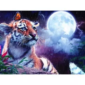 DIY 5D Алмазная мозаика Лев Тигр ручной работы Алмазная картина Наборы для вышивки крестом Алмазная вышивка Искусство 20X30CM