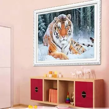 DIY 5D Алмазная мозаика Тигр ручной работы Алмазная картина Наборы для вышивки крестом Алмазная вышивка Искусство 20X30CM