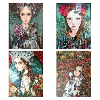 Diy 5d Алмазная вышивка персонажей квадратная круглая дрель цветы бабочка девушка вышивка крестиком ручная работа подарок для хобби Full Round 20x30CM