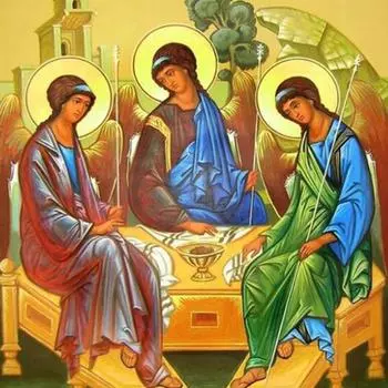 DIY 5D Алмазная вышивка Религиозные иконы Святая Троица Алмазная вышивка крестом Мозаика Украшение Full Round 20x20CM