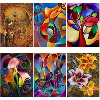 Diy 5D алмазная живопись абстрактный цветок алмазная вышивка пейзаж вышивка крестиком полная круглая дрель домашний декор ручной подарок Full Round 15x20cm