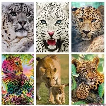 DIY 5D алмазная живопись Алмазная вышивка Гепард зверь животное картина мозаичная картина комплект Алмазная вышивка украшение дома Full Round 20x30CM