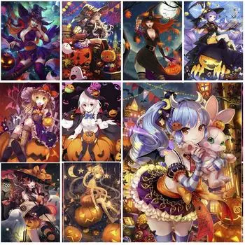 DIY 5D алмазная живопись аниме девушка Алмазная мозаика наборы для вышивки крестом украшение дома полная круглая алмазная вышивка Round 20x30cm