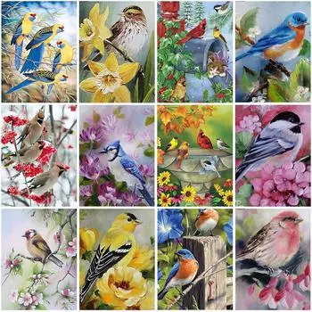 DIY 5D алмазная живопись цветок Алмазная вышивка птицы животные вышивка крестиком стразы полный круглый дрель мозаика домашний декор подарок Full Round 20x25CM