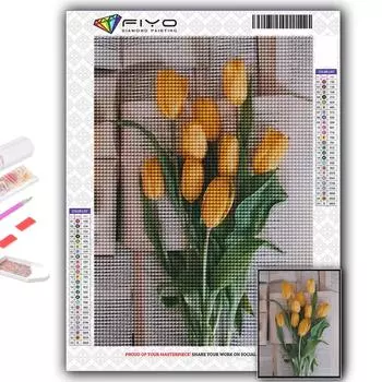 DIY 5D алмазная живопись цветы тюльпаны набор для вышивки крестом полная дрель вышивка мозаика художественная картина стразы подарок Full Round 20X30CM