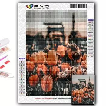DIY 5D алмазная живопись цветы тюльпаны набор для вышивки крестом полная дрель вышивка мозаика художественная картина стразы подарок Full Round 20X30CM