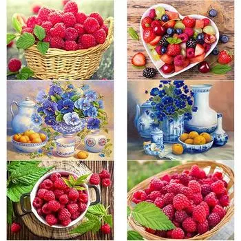 DIY 5D алмазная живопись фрукты Алмазная вышивка полная круглая дрель мозаичная картина горный хрусталь вышивка крестом кухонная стена домашний декор Full Round 15x20CM
