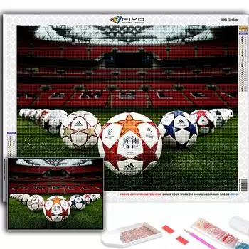 DIY 5D алмазная живопись футбол спортивный набор для вышивки крестом полная дрель вышивка мозаика художественная картина стразы подарок Full Round 20X30CM