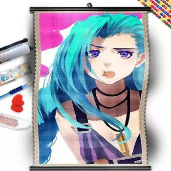 DIY 5D алмазная живопись игровой персонаж Джинкс набор для вышивки крестом полная дрель вышивка мозаика художественная картина стразы подарок