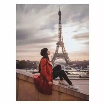 DIY 5D алмазная живопись Эйфелева башня Алмазная вышивка пейзаж полная круглая алмазная мозаика пара вышивка крестиком домашний декор Full Round 20x25CM