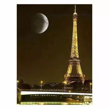 DIY 5D алмазная живопись Эйфелева башня Алмазная вышивка пейзаж полная квадратная алмазная мозаика пара вышивка крестиком домашний декор Full Round 20x25CM