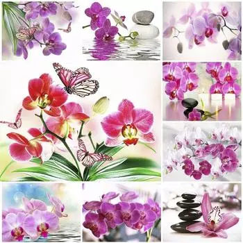 DIY 5D алмазная живопись красивые цветы Алмазная мозаика наборы для вышивки крестом украшение дома полная круглая алмазная вышивка Round 20x30cm